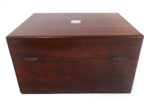 19TH C. WOODEN TRAVEL VANITY DRESSER BOX 