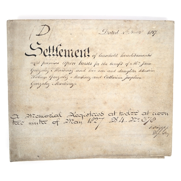 1817 BRITISH SETTLEMENT OF LEASEHOLD DOCUMENT 