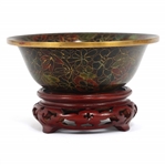 CHINESE CLOISONNE TEAPOT, BOWL, & FIGURINES
