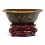 CHINESE CLOISONNE TEAPOT, BOWL, & FIGURINES