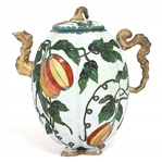 CHINESE CLOISONNE TEAPOT, BOWL, & FIGURINES