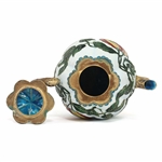 CHINESE CLOISONNE TEAPOT, BOWL, & FIGURINES