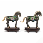 CHINESE CLOISONNE TEAPOT, BOWL, & FIGURINES