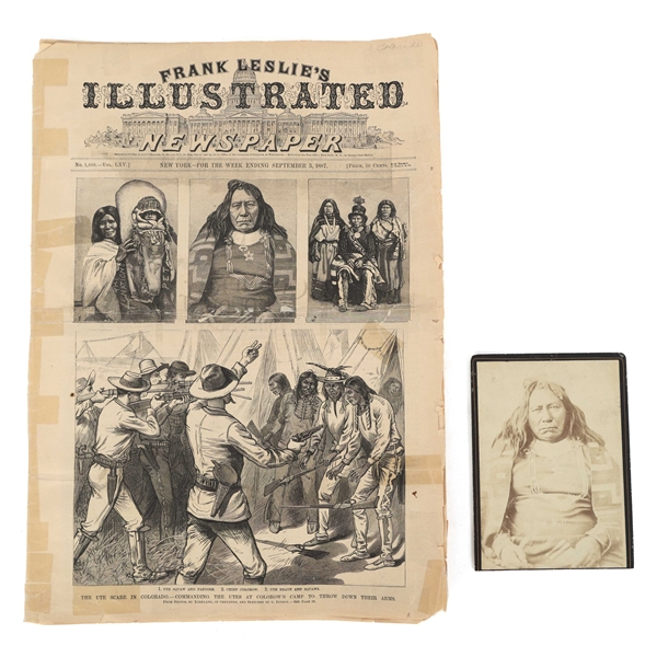 1887 FRANK LESLIES NEWSPAPER & CHIEF COLOROW PRINT
