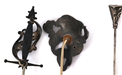 VICTORIAN HATPINS WITH STERLING SILVER HEADS