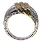 TWO-TONED STERLING JUDITH RIPKA CUBIC ZIRCONIA RING