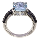 STERLING SILVER JUDITH RIPKA TOPAZ & TANZANITE RING 