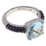 STERLING SILVER JUDITH RIPKA TOPAZ & TANZANITE RING 