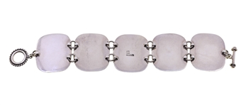 STERLING SILVER MAHOGANY OBSIDIAN TOGGLE BRACELET