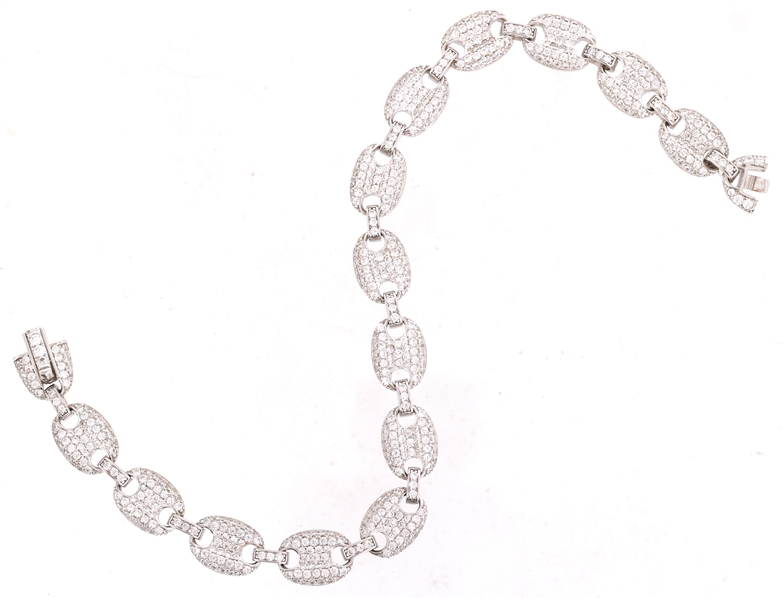 STERLING SILVER MARINER LINK MICRO-PAVE CZ BRACELET