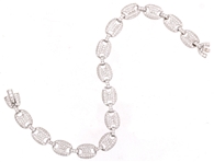 STERLING SILVER MARINER LINK MICRO-PAVE CZ BRACELET