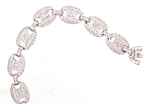 STERLING SILVER MARINER LINK MICRO-PAVE CZ BRACELET