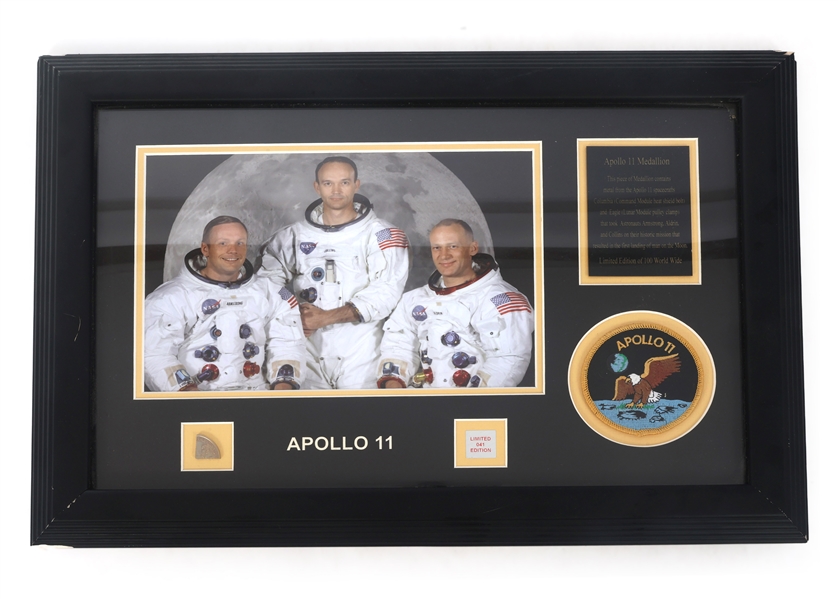 APOLLO 11 MEDALLION PIECE MADE FROM SPACECRAFT