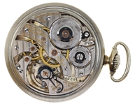 MEN'S HAMILTON WHITE GOLD-FILLED CASE POCKET WATCH