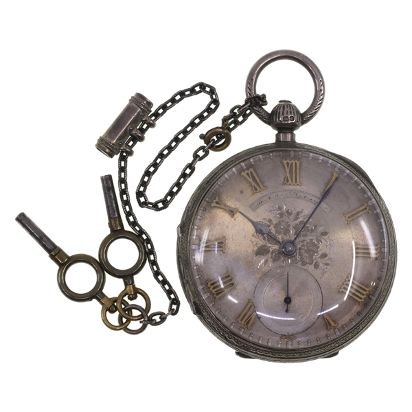 19TH C 925 SILVER CASE JOHN FORREST LONDON POCKET WATCH