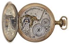 MEN'S ELGIN .925 SILVER HUNTER'S CASE POCKET WATCH