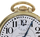 WALTHAM VANGUARD GOLD-FILLED CASE RAILROAD POCKET WATCH