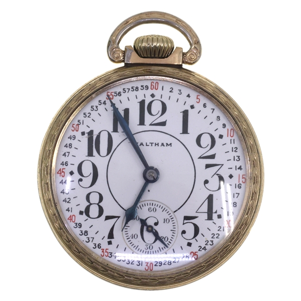 MENS WALTHAM GOLD-FILLED CASE POCKET WATCH