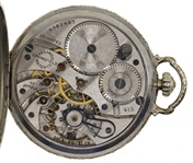 MEN'S ILLINOIS WHITE GOLD-FILLED CASE POCKET WATCH