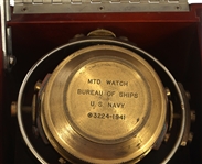 HAMILTON US NAVY MOUNTED BUREAU OF SHIPS CLOCK IN BOX 