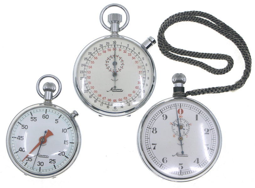 SILVER-TONE MECHANICAL STOPWATCHES - FOR PARTS/REPAIRS