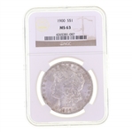 1900 US SILVER MORGAN DOLLAR COIN NGC MS 63