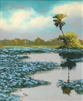 AL HAIR FLORIDA HIGHWAYMEN PAINTING HYACINTH MARSH