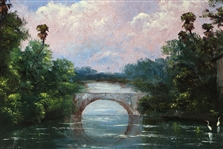 ROY MCLENDON FLORIDA HIGHWAYMEN PAINTING BRIDGE SCENE