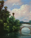 ROY MCLENDON FLORIDA HIGHWAYMEN PAINTING BRIDGE SCENE
