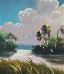 LIVINGSTON ROBERTS FLORIDA HIGHWAYMEN PAINTING MARSH