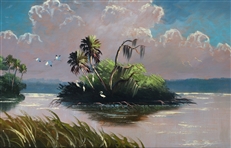 LIVINGSTON ROBERTS FLORIDA HIGHWAYMEN PAINTING MARSH
