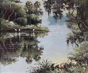 WILLIE DANIELS FLORIDA HIGHWAYMEN OIL PAINTING RIVER