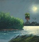 AL HAIR FLORIDA HIGHWAYMEN OIL PAINTING NIGHT MARSH