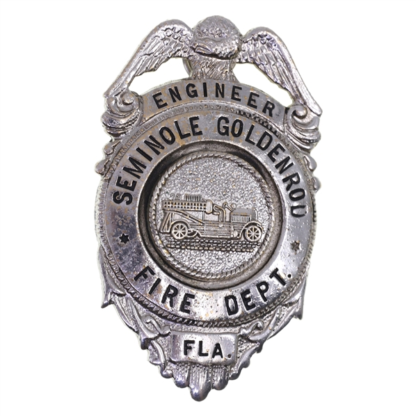 OBSOLETE GOLDENROD FL FIRE DEPT ENGINEER BADGE
