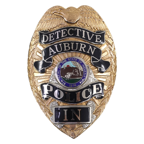 OBSOLETE AUBURN INDIANA POLICE DETECTIVE BADGE
