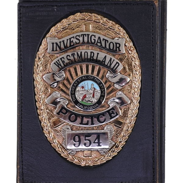 OBSOLETE WESTMORLAND CA POLICE INVESTIGATOR BADGE #954