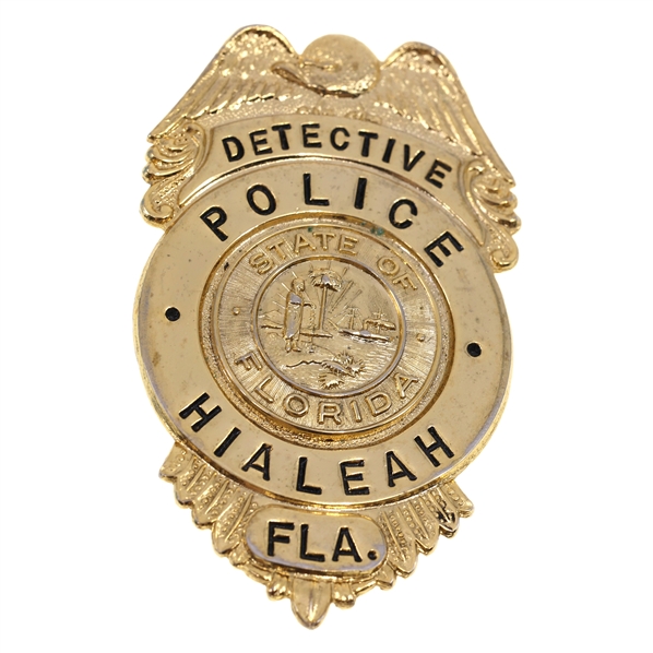 OBSOLETE HIALEAH FL POLICE DETECTIVE BADGE