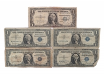 US $1 BLUE SEAL SILVER CERTIFICATES - LOT OF 10