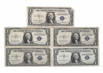 US $1 BLUE SEAL SILVER CERTIFICATES - LOT OF 10