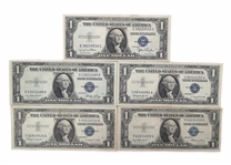 US $1 BLUE SEAL SILVER CERTIFICATES - LOT OF 10