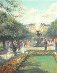 HANS JOSEPH WILHELM BECKER OIL ON CANVAS PALACE GARDEN