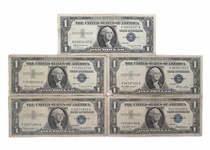 US $1 BLUE SEAL SILVER CERTIFICATES - LOT OF 11
