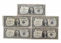 US $1 BLUE SEAL SILVER CERTIFICATES - LOT OF 10
