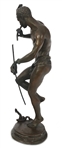 AFTER C.A. BOURGEOIS SNAKE CHARMER BRONZE SCULPTURE