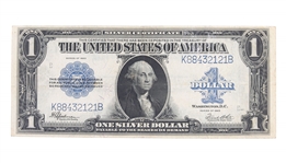 1923 US $1 BLUE SEAL SILVER CERTIFICATE "HORSE BLANKET"