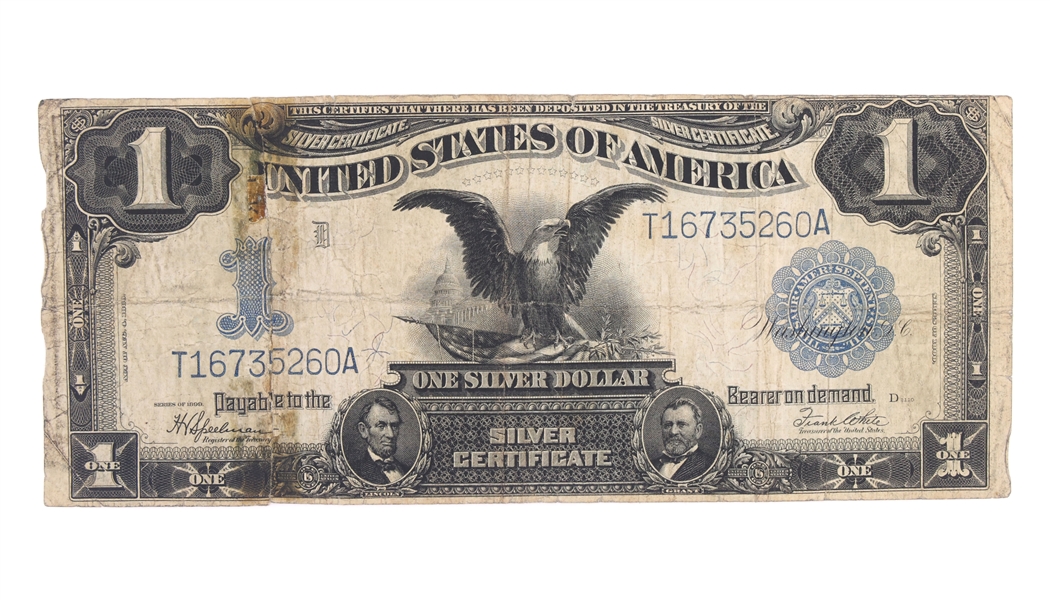 1899 US $1 BLUE SEAL SILVER CERTIFICATE "BLACK EAGLE"