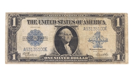 1923 US $1 BLUE SEAL SILVER CERTIFICATE "HORSE BLANKET"