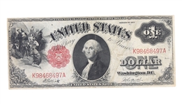1917 US $1 RED SEAL "SAW-HORSE" LEGAL TENDER NOTE