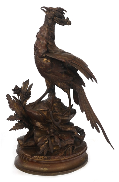 AFTER ALPHONSE A. ARSON PHEASANT PATINATED BRONZE 