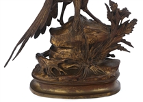 AFTER ALPHONSE A. ARSON PHEASANT PATINATED BRONZE 